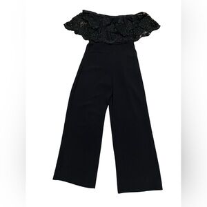 Theia Black Wide Leg Jumpsuit
